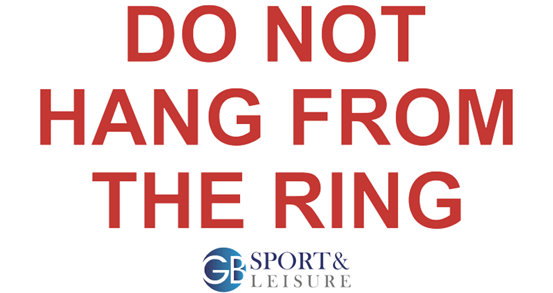 Basketball Backboard 'Do Not Hang From Ring' Sticker