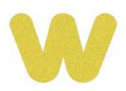 Letters Lowercase w - 2D Wet Pour Graphics