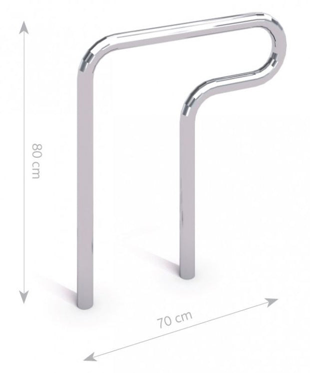Stainless Steel Bicycle Rack 02 - 0.70 x 0.05 x 0.80m