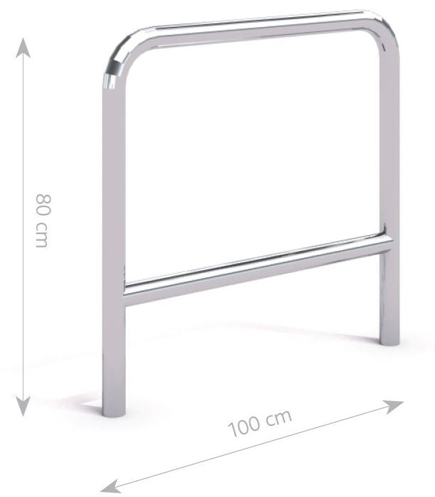 Stainless Steel Bicycle Rack 04 - 1.00 x 0.05 x 0.80m