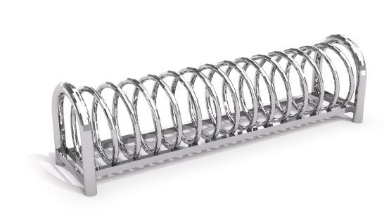 Stainless Steel Bicycle Rack 12 - 1.65 x 0.33 x 0.33m