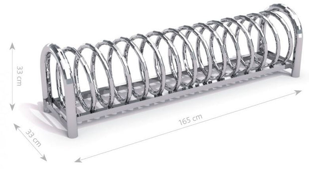 Stainless Steel Bicycle Rack 12 - 1.65 x 0.33 x 0.33m