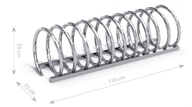 Stainless Steel Bicycle Rack 13 - 1.10 x 0.33 x 0.33m