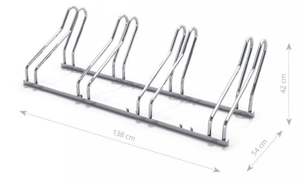 Stainless Steel Bicycle Rack 21 - 1.38 x 0.54 x 0.42m