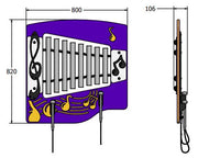 Glockenspiel Ally Tube Musical Play Panel 800 x 820mm