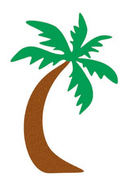 TRIP TO THE BEACH - Palm Tree 2D Patch Repair Wet Pour Graphics