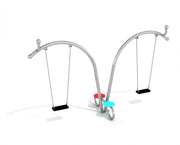 Stainless Steel Double Snail Swing with Seats - Flat Seat