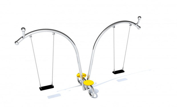 Stainless Steel Double Snail Swing with Seats - Flat Seat