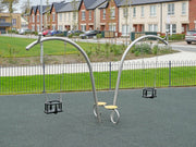 Stainless Steel Double Snail Swing with Bench - Cradle Seat