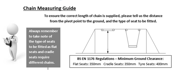 Cradle Seat Straight Link Chain - 8mm - Sheradised