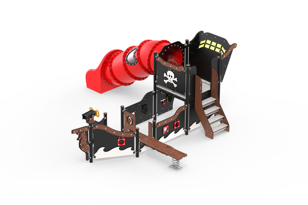 Medium Pirate Ship (2) Multi Play Unit with stairs and tube slide